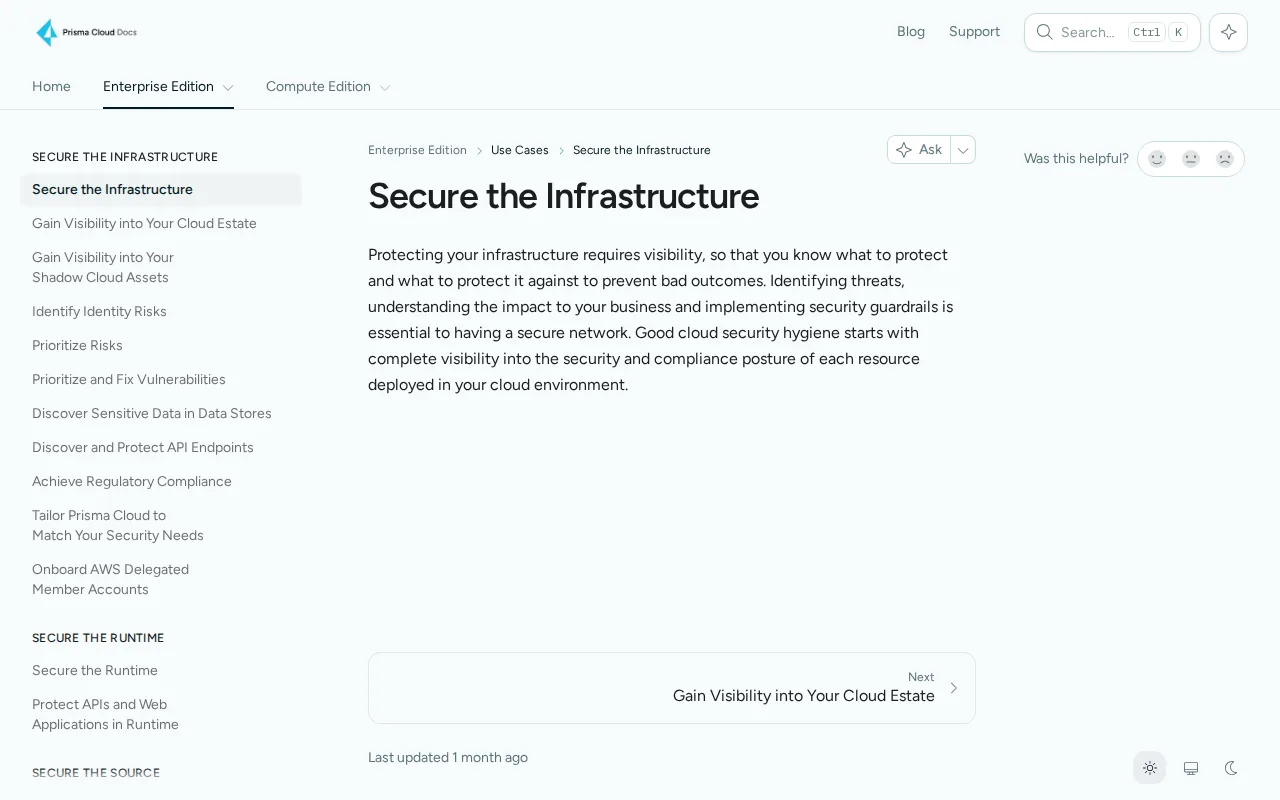 Screenshot of the Prisma Cloud website