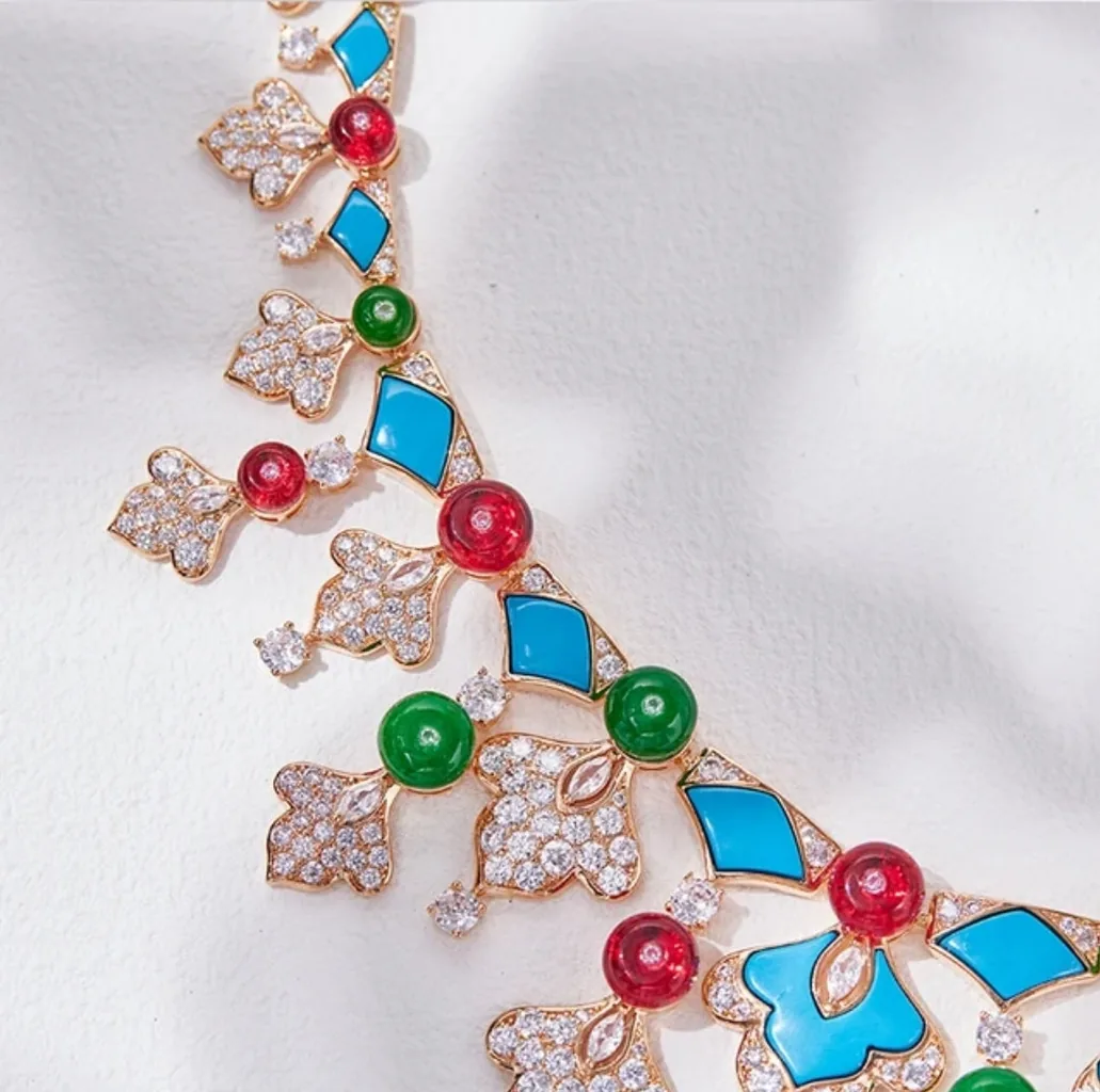 Luxury Turquoise Italian style Necklace Zirconite. 840N109: visual reference for 4. Luxury Turquoise Italian style Necklace Zirconite. 840N109