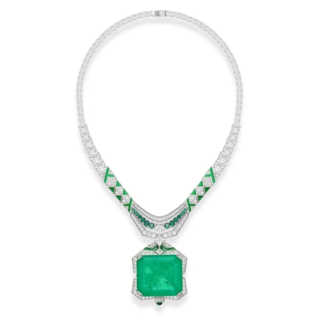 Luxury Emerald Green Necklace: visual reference for 7. Luxury Emerald Green Necklace –Zirconite Deco Inspired 840N113