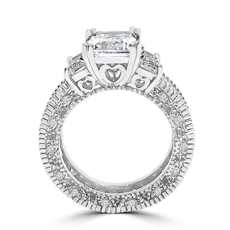 Emerald cut Engagement+Eternity Ring Set. 635R12997: visual reference for 5. Emerald cut Engagement+Eternity Ring Set. 635R12997