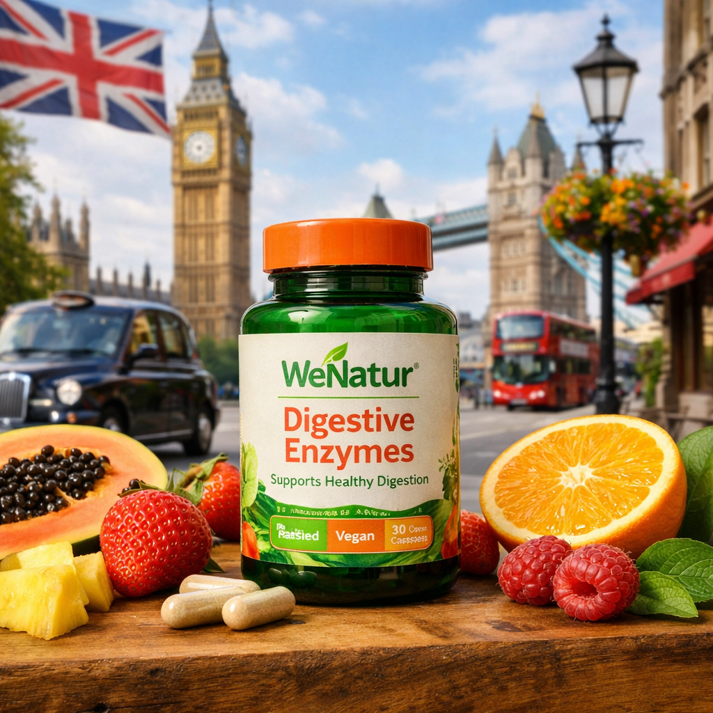 A photorealistic image related to digestive-enzyme-supplements. Alt: digestive-enzyme-supplements