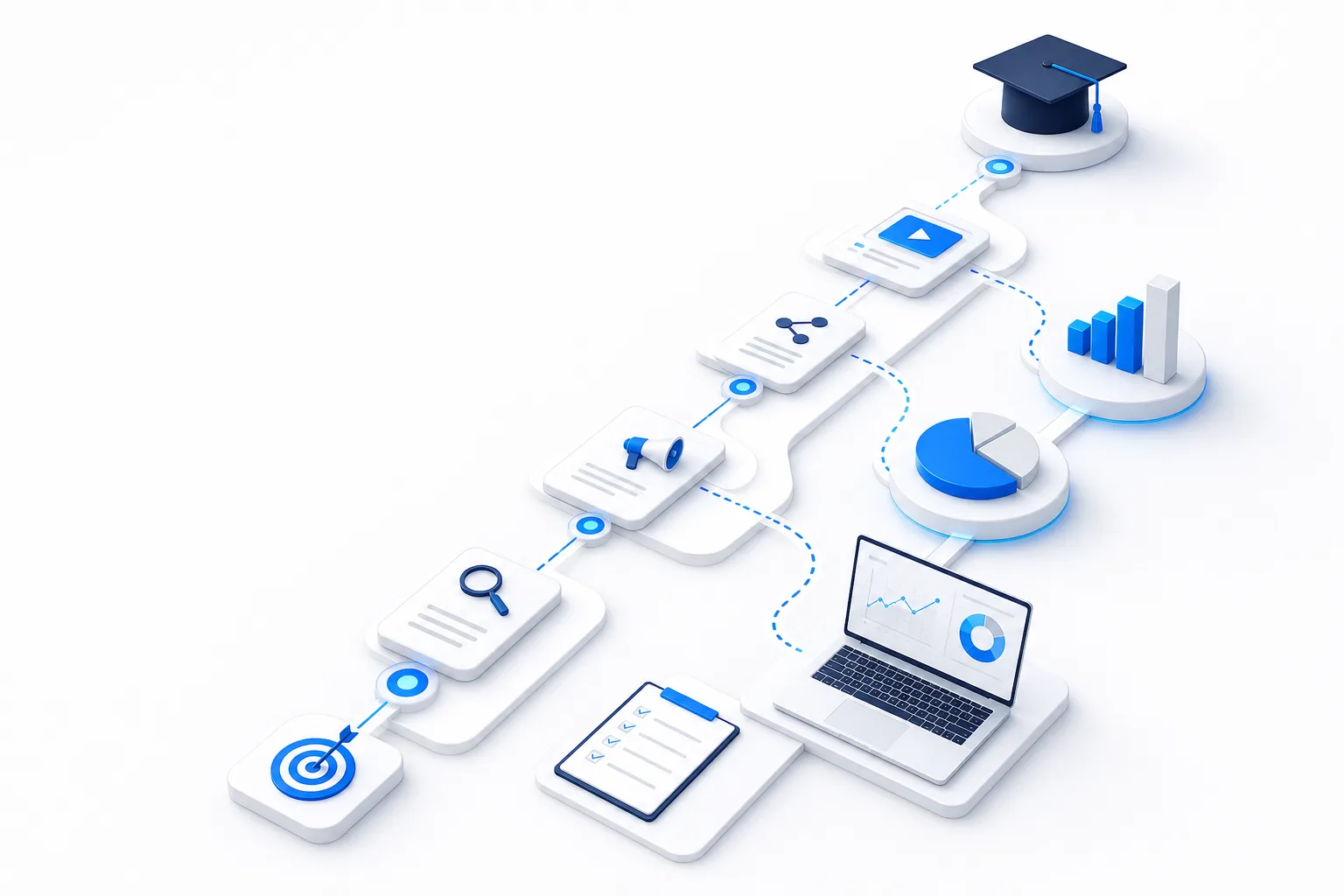 Digital marketing bootcamp curriculum and course selection decision path.