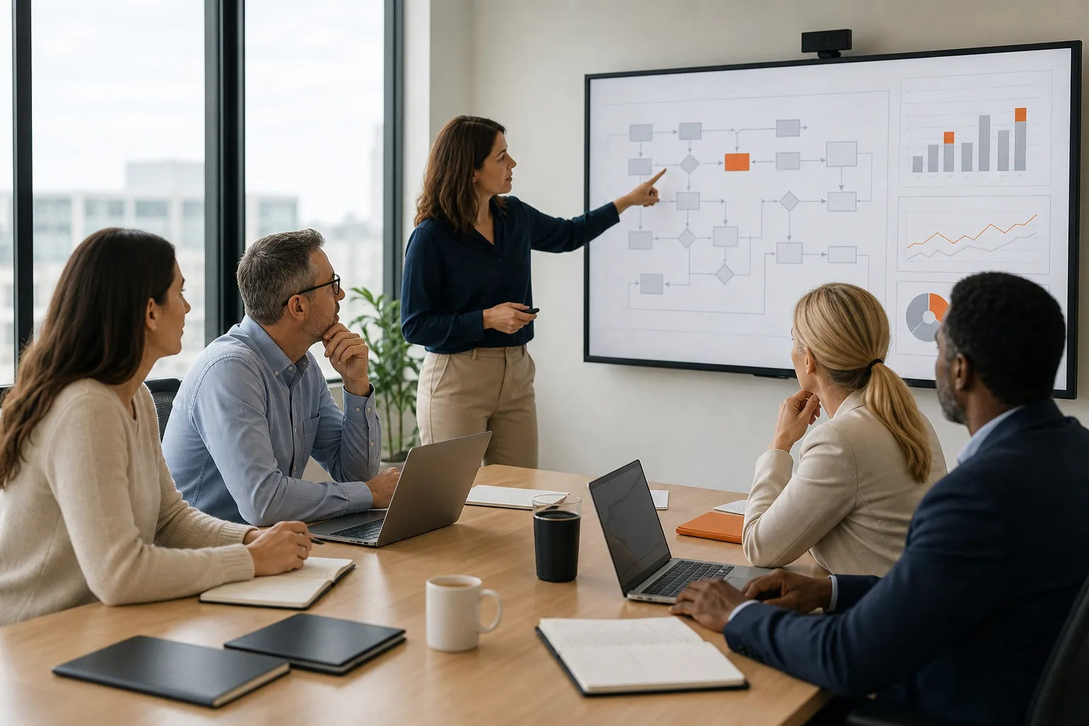 U.S. business team assessing processes, data, and technology for digital transformation.