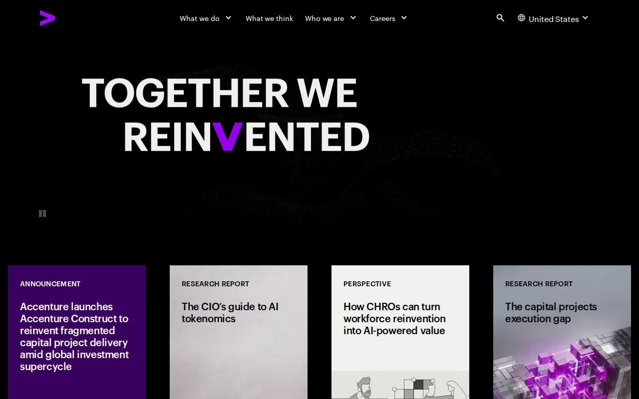Screenshot of the Accenture website