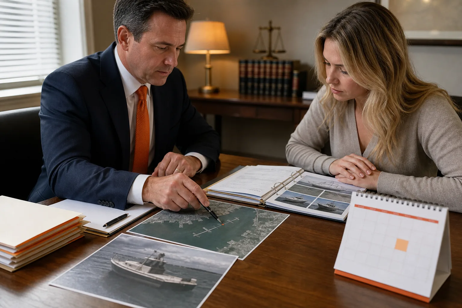 lawyer reviewing drowning accident lawsuit deadlines and evidence