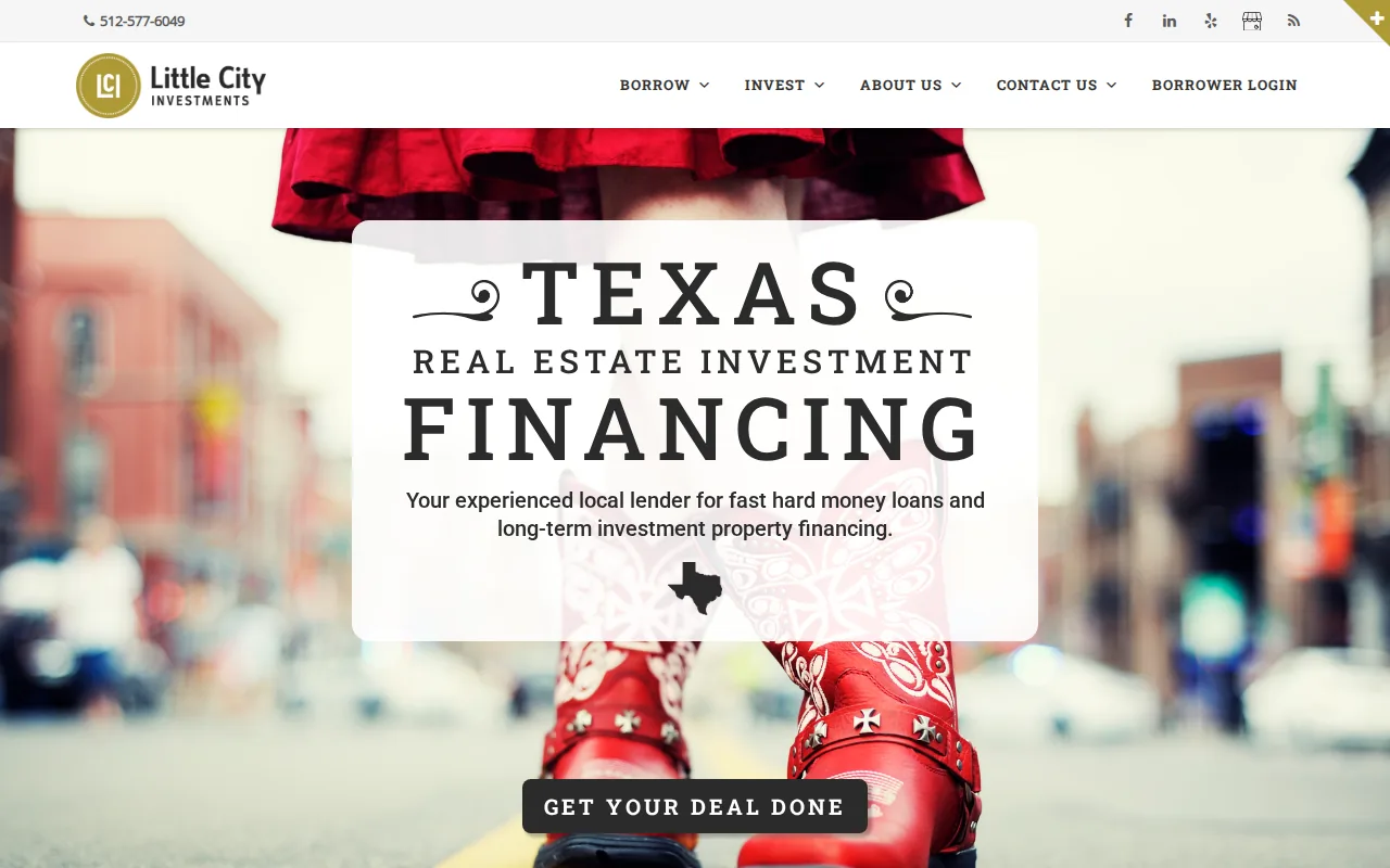 Screenshot of the Little City Investments: Austin refinance continuity website