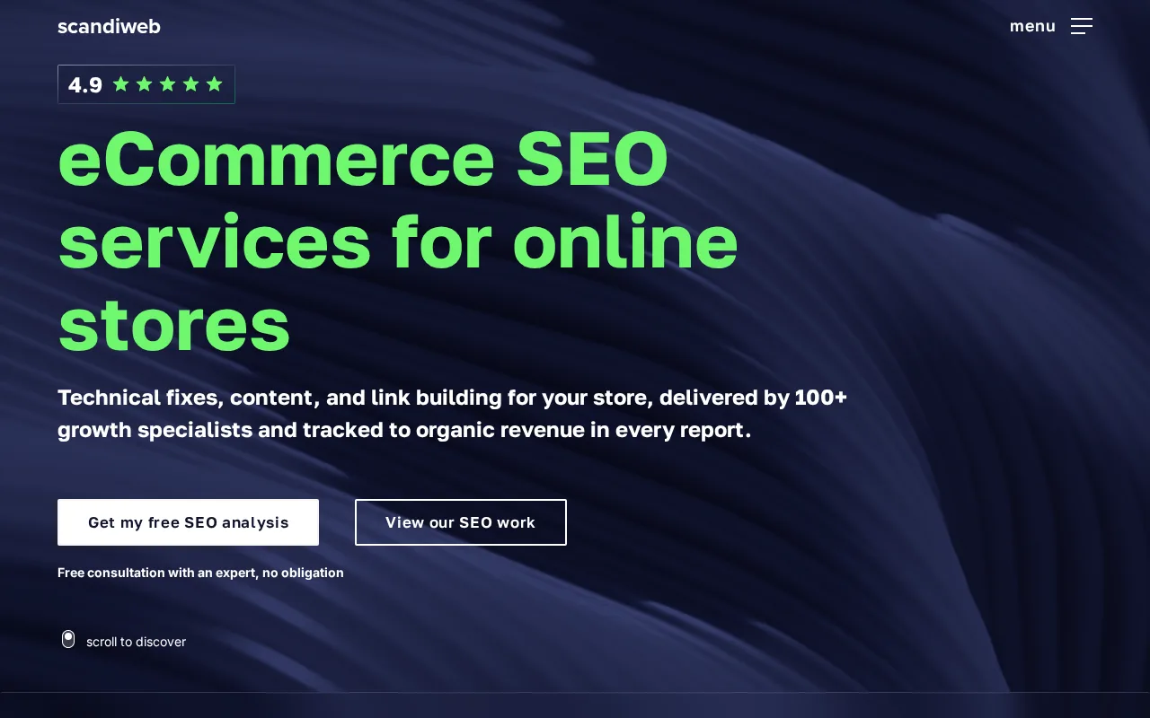 Best Ecommerce SEO Agencies for 2026 6 Screenshot of the Scandiweb website