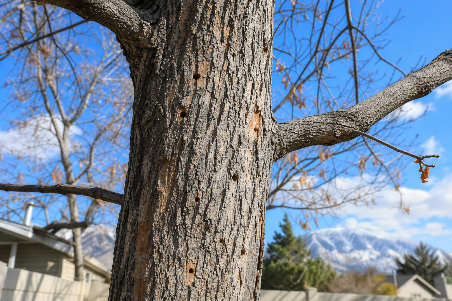 Emerald Ash Borer Treatment: What Works 1 emerald ash borer signs on an ash tree