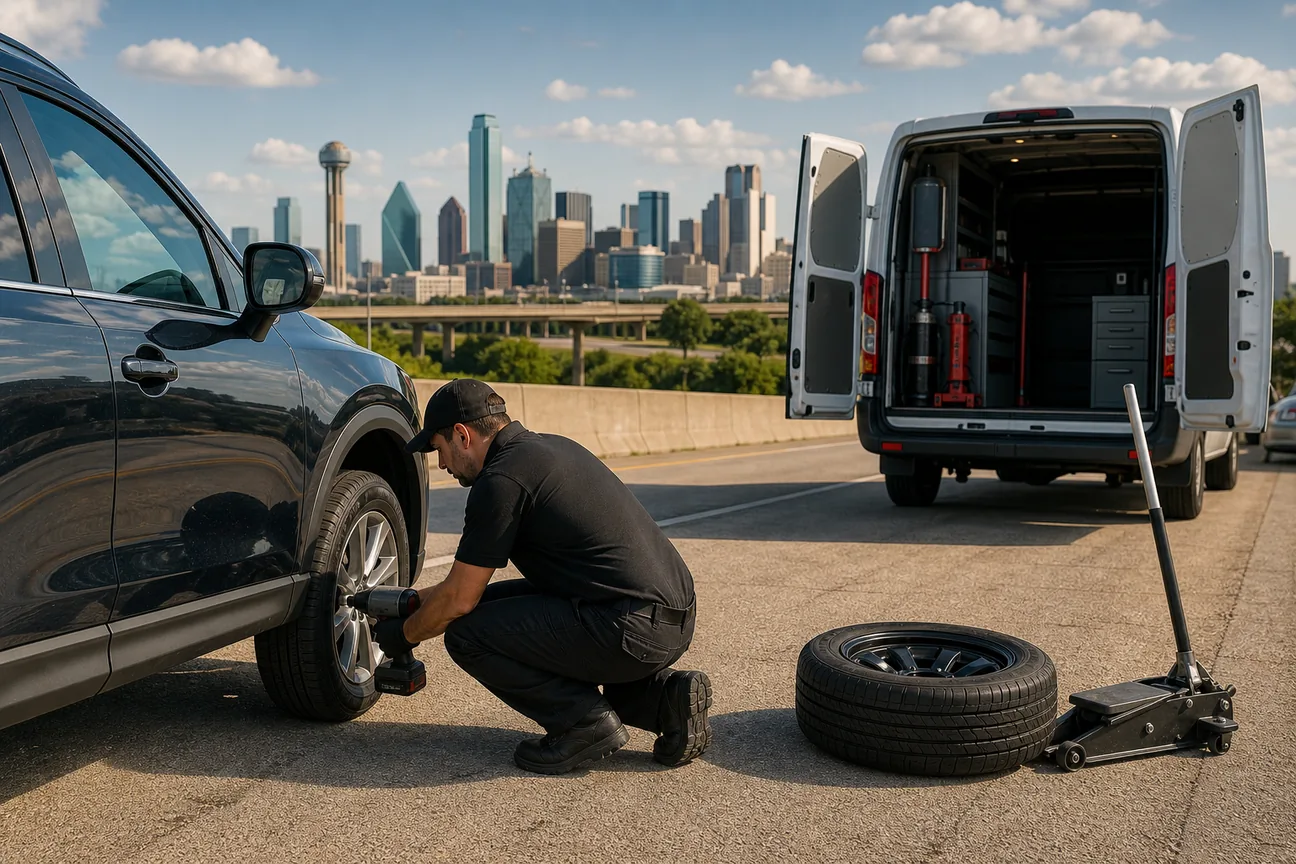 Editorial illustration for Best Emergency Mobile Tire Repair Services in Dallas‑Fort‑Worth