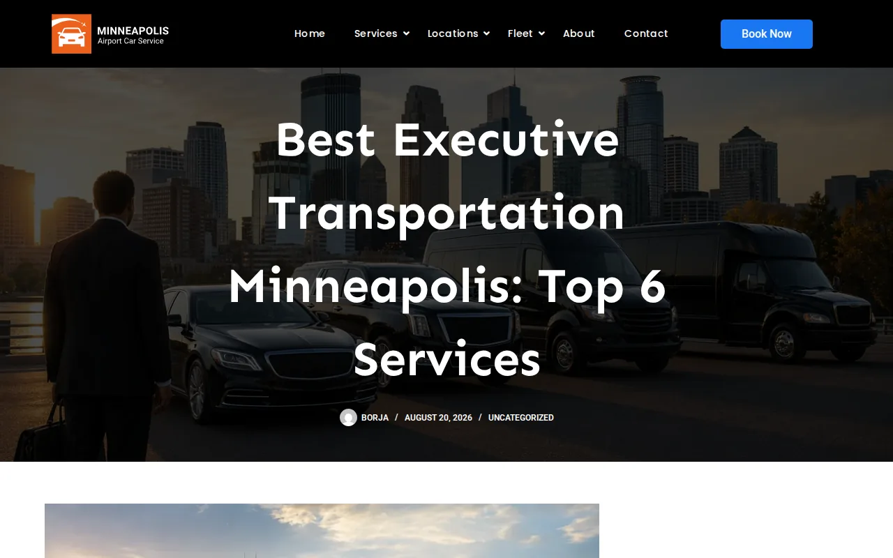 Screenshot of the Minneapolis Airport Car Service website