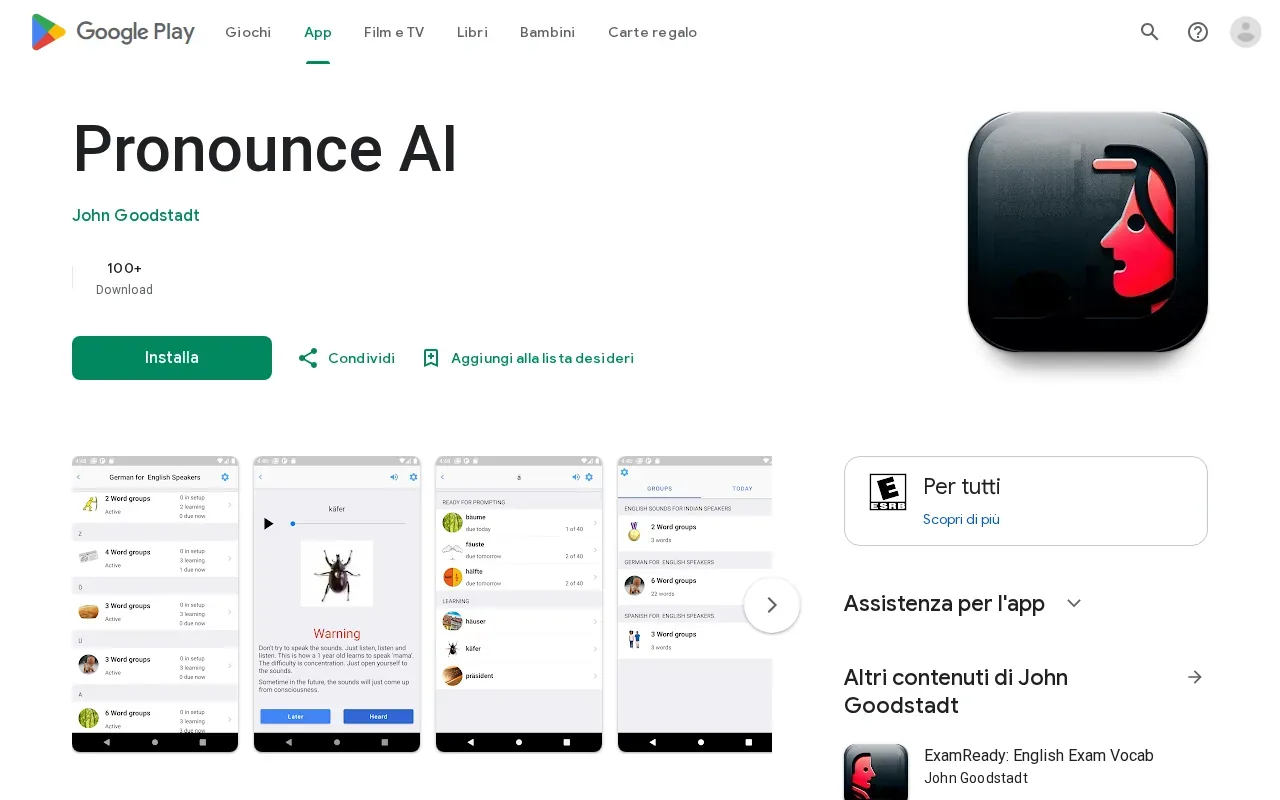 Screenshot of the Pronounce AI website