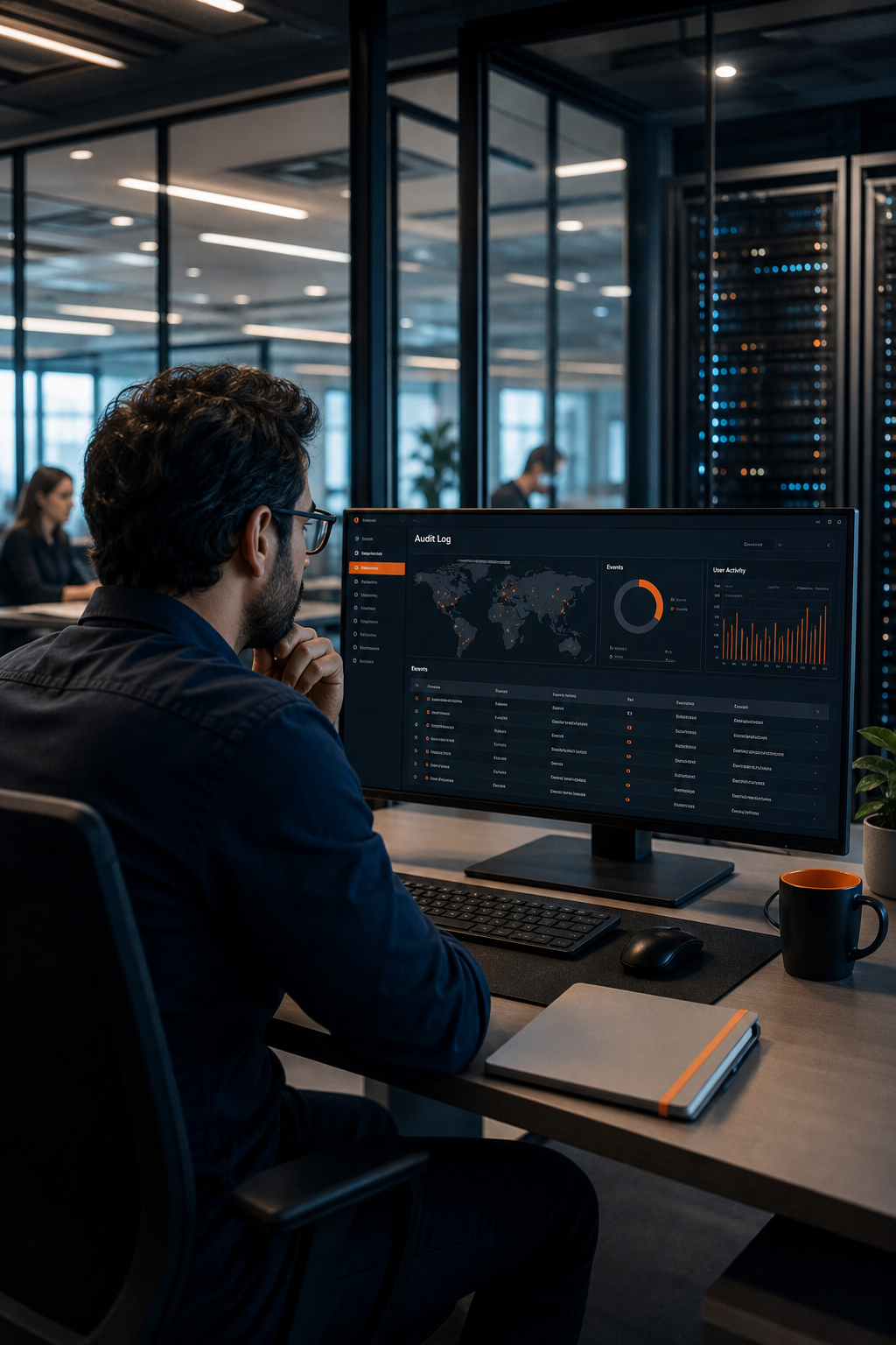 A photorealistic image related to enterprise-audit-log-compliance-for-saas-platforms. Alt: enterprise-audit-log-compliance-for-saas-platforms