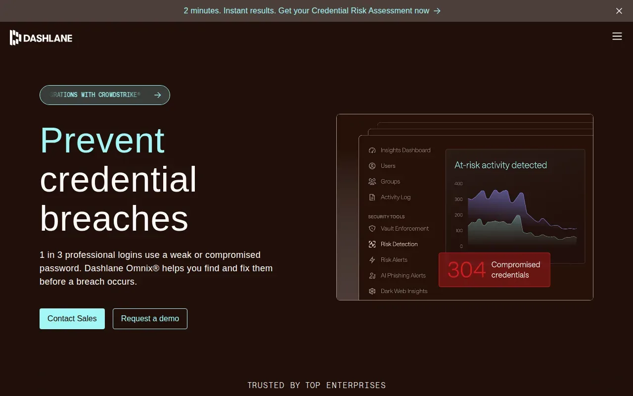 Screenshot of the Dashlane Business website
