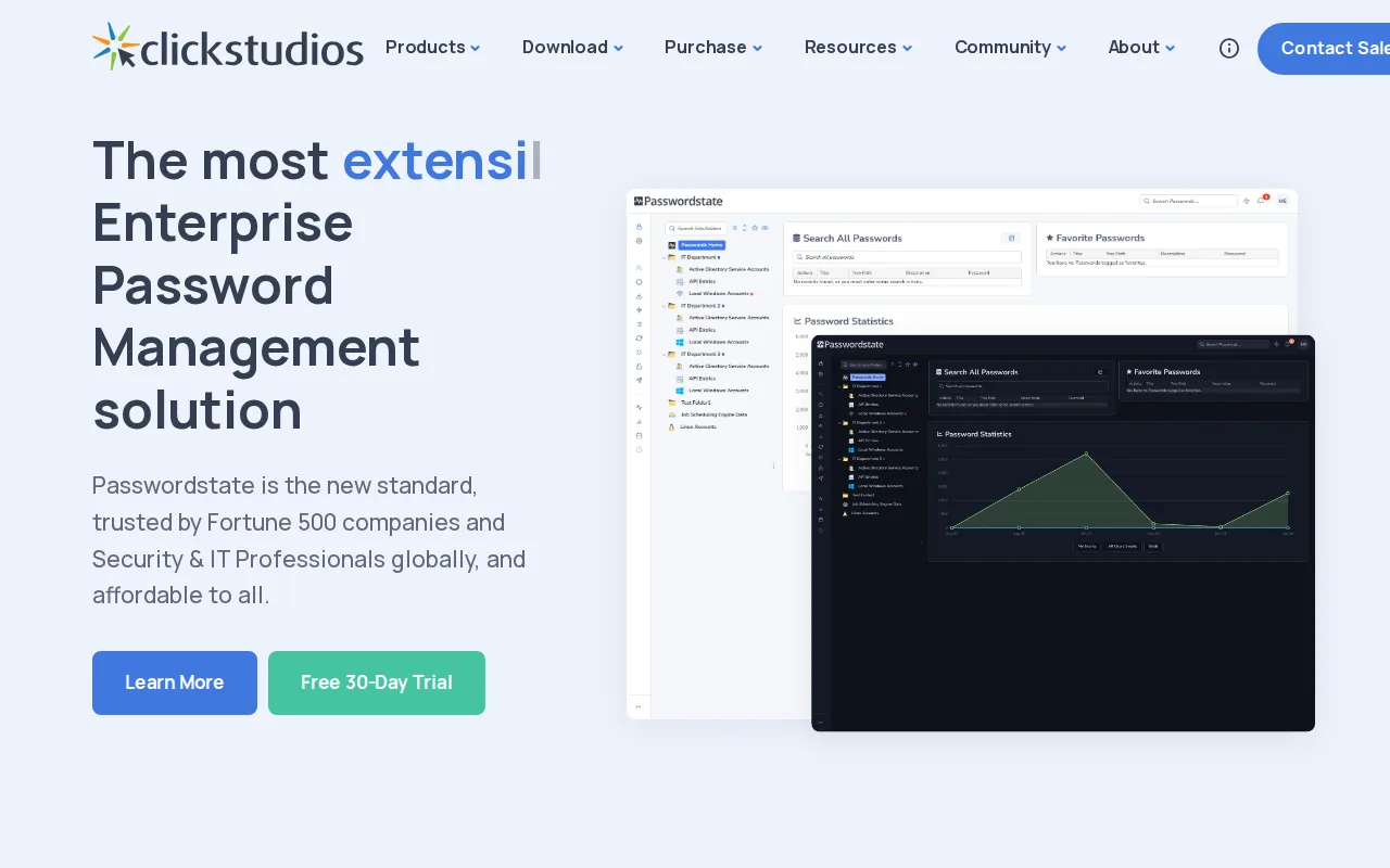 Screenshot of the Passwordstate by Click Studios website