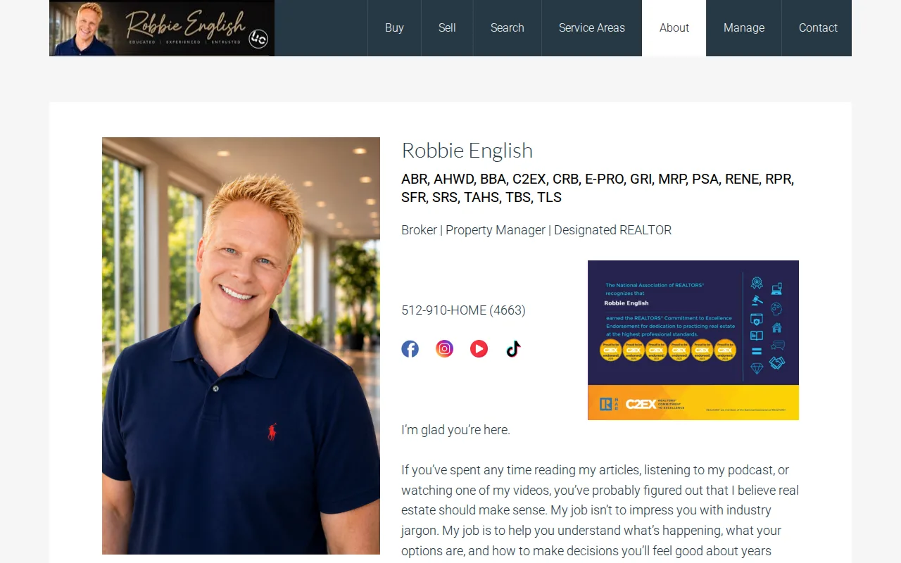 Robbie English: visual reference for 1. Robbie English, REALTOR, Broker (Our Top Pick)