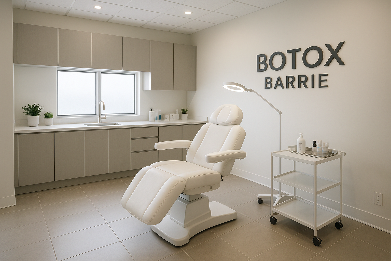 Modern medical spa interior in Barrie offering Botox treatments. Alt: Botox Barrie clinic with professional care environment.