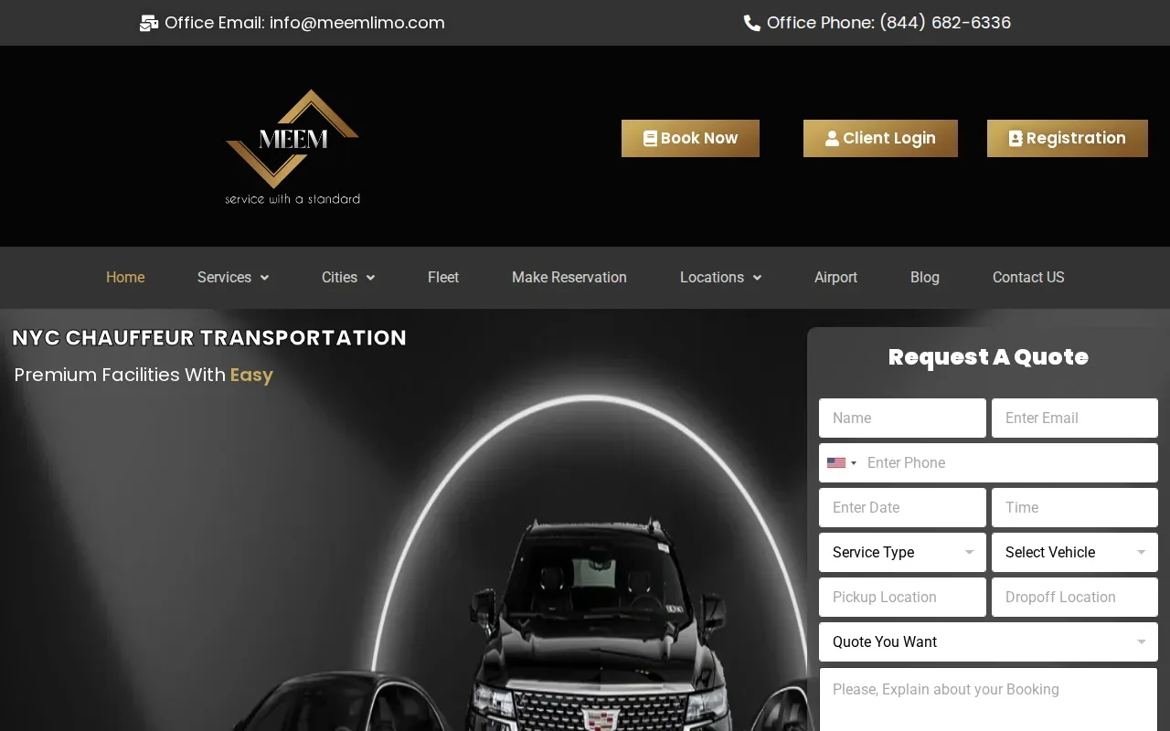Screenshot of the Meemlimo website