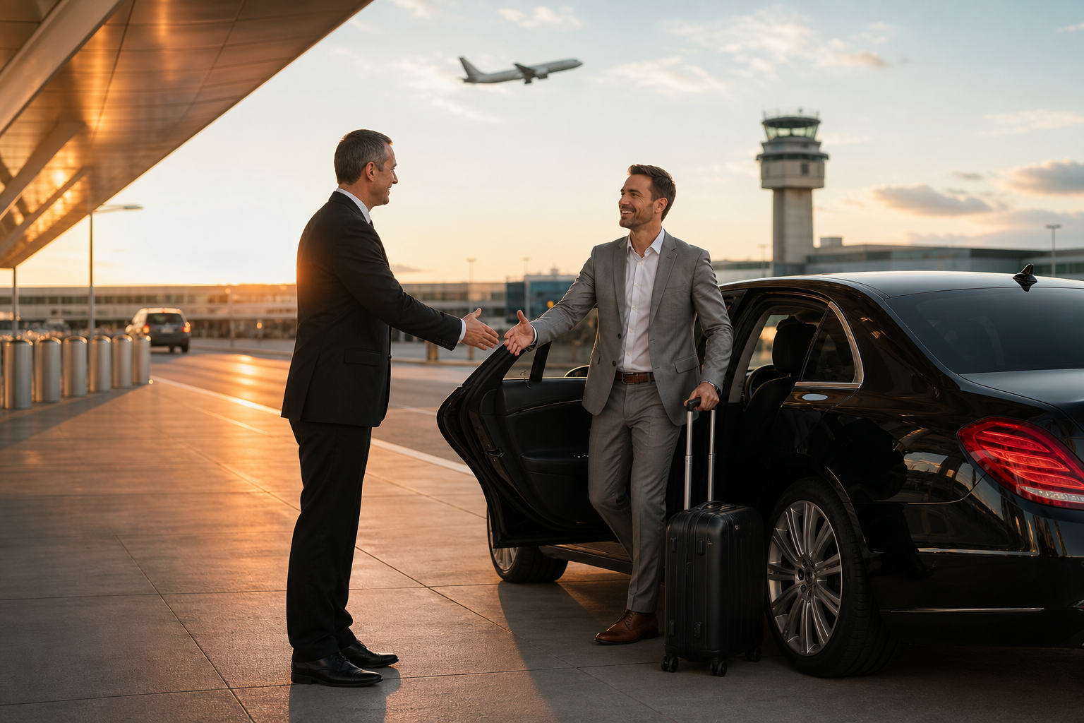 executive transportation service at a local airport with professional chauffeur