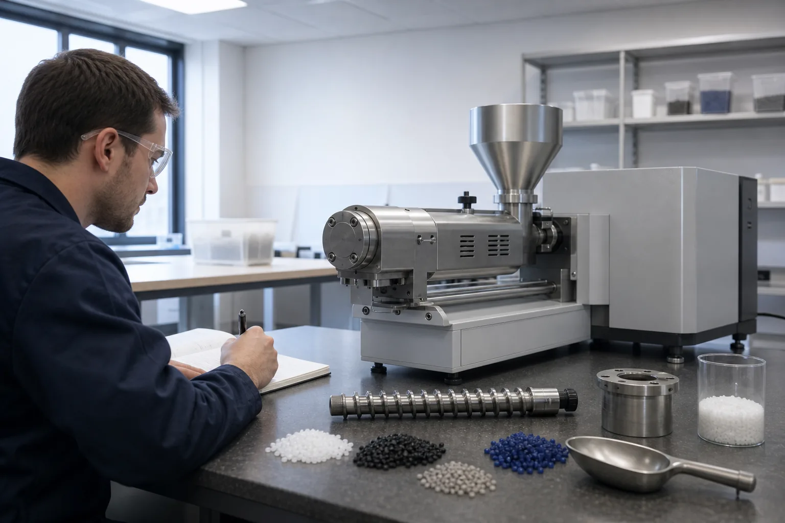 Brabender: visual reference for 2. Brabender , Compact single‑screw extruder for pilot runs