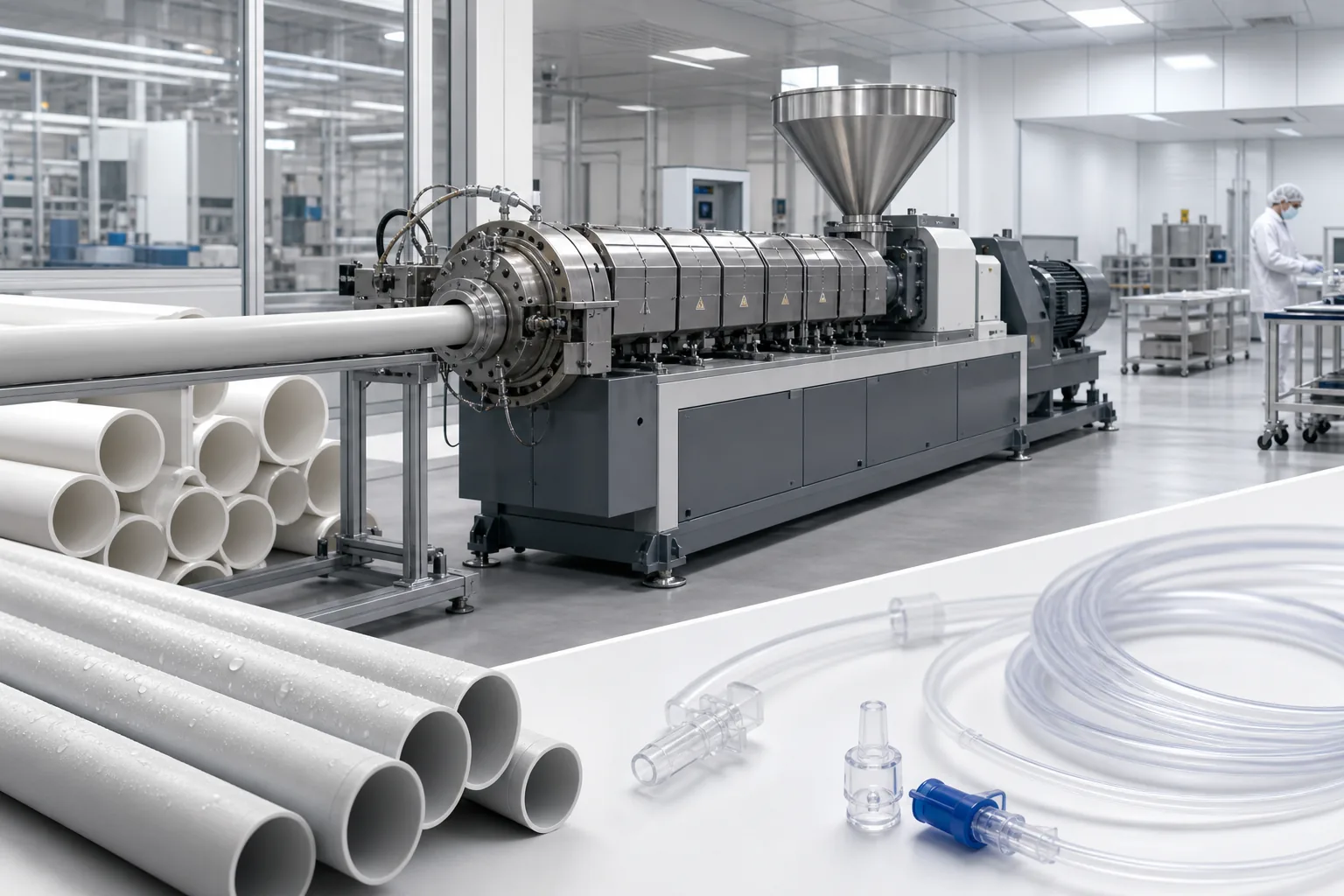 Bausano MD Nextmover: visual reference for 7. Bausano MD Nextmover , Italian twin‑screw for PVC pipe and medical tubing