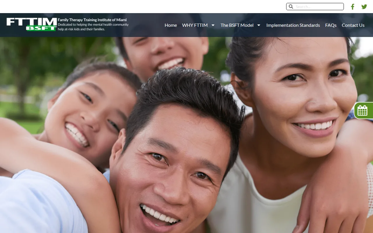 Screenshot of the Brief Strategic Family Therapy website