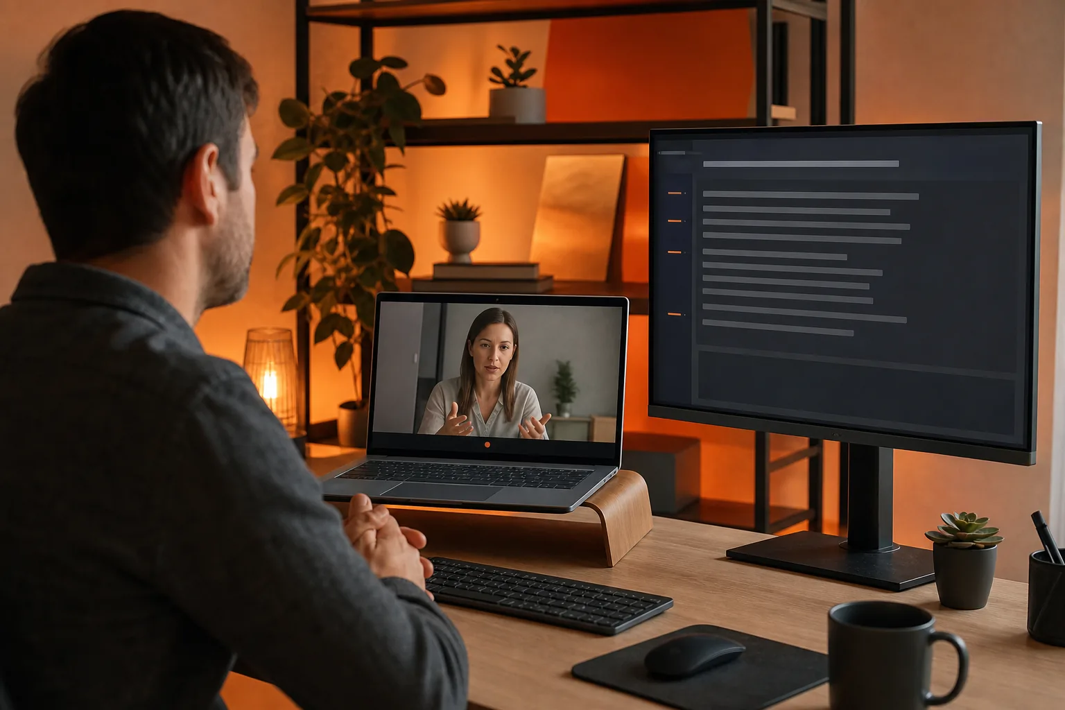 live transcription and video conference integration for an AI interview assistant