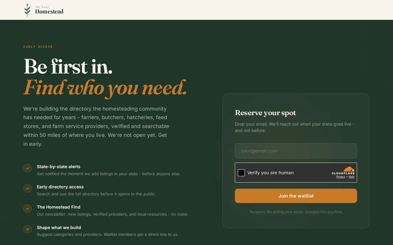 The Easy Homestead: visual reference for 1. The Easy Homestead, our top pick