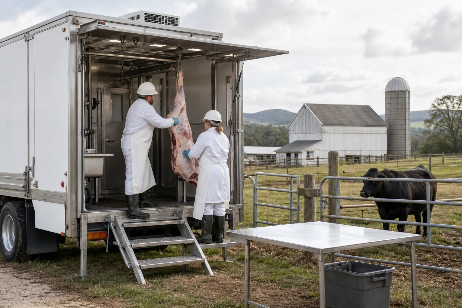 Mobile USDA-inspected processing units: visual reference for 6. Mobile USDA-inspected processing units , on-farm slaughter where it exists