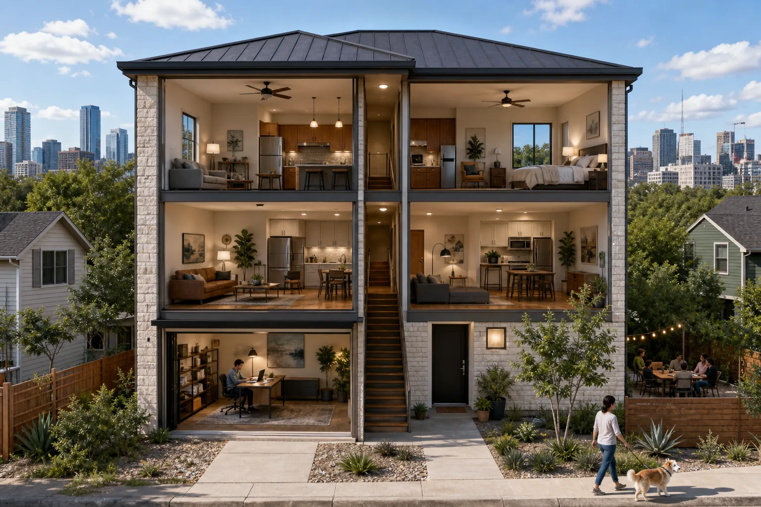 Illustration for Live-Work or House-Hack Fourplexes