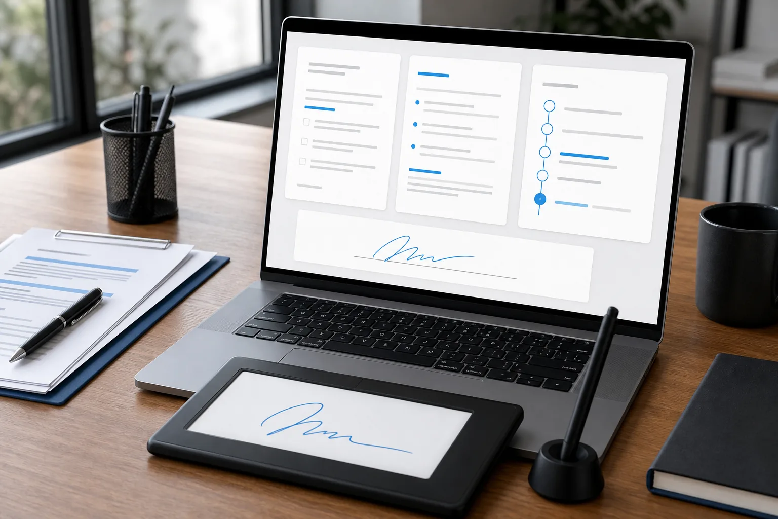 Filling out a freelance contract template for a client project