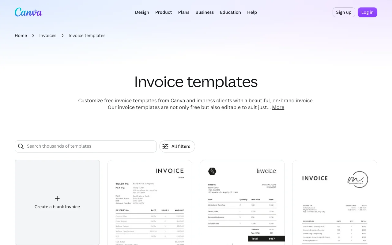 Illustration for Canva Invoice Templates