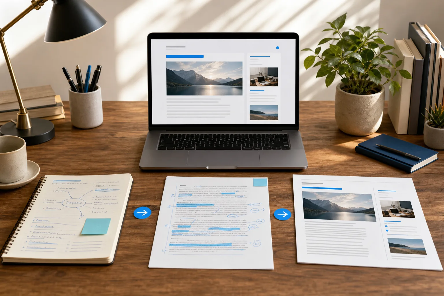 Freelance writing lesson and draft organized into a portfolio sample.