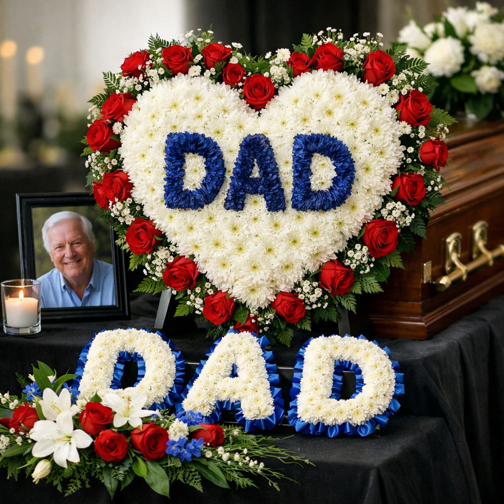 A photorealistic image related to funeral-flowers-for-dad. Alt: funeral-flowers-for-dad