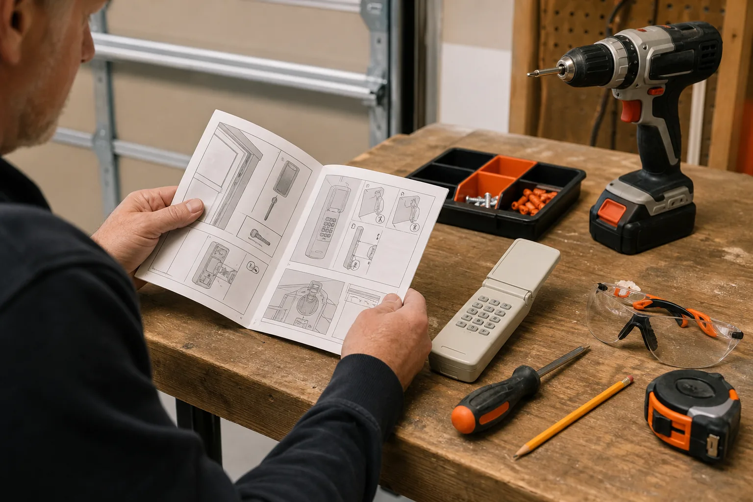 tools and compatibility check for garage door opener keypad installation