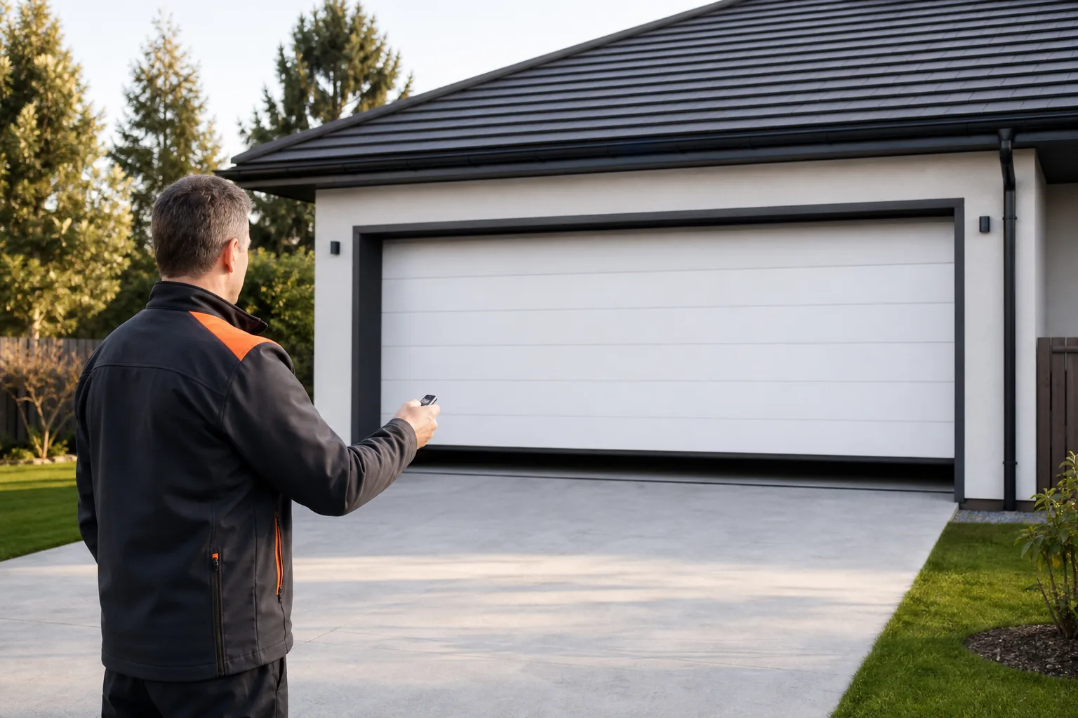 testing a programmed garage door remote from a safe distance