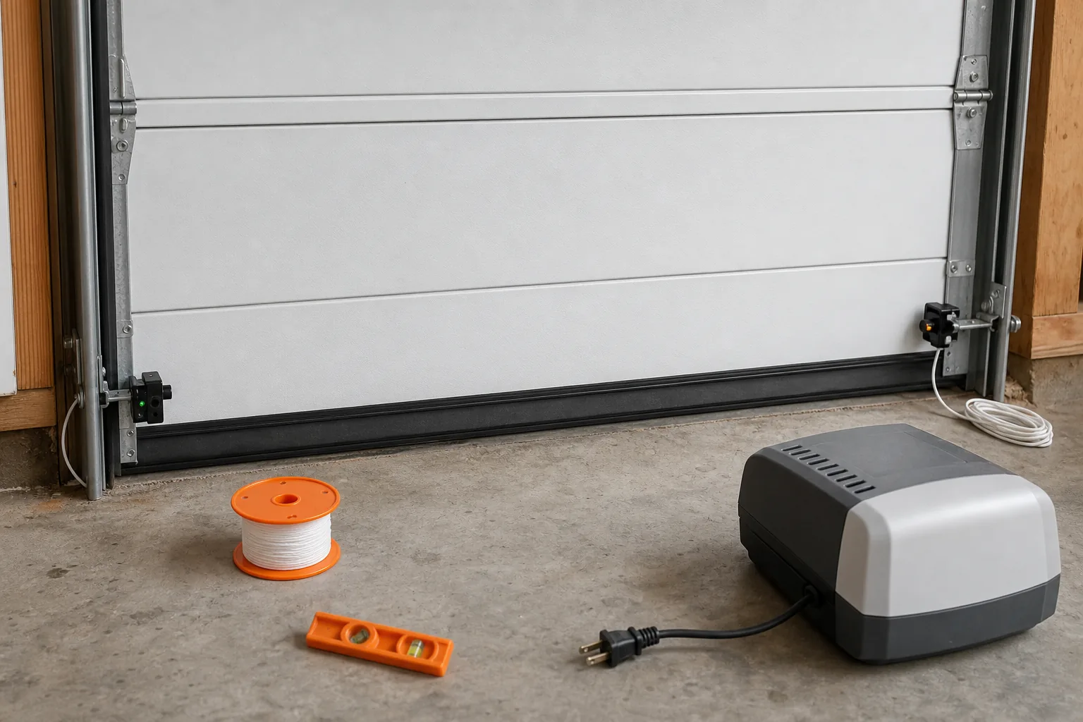 garage door safety sensor alignment tools and power shutoff