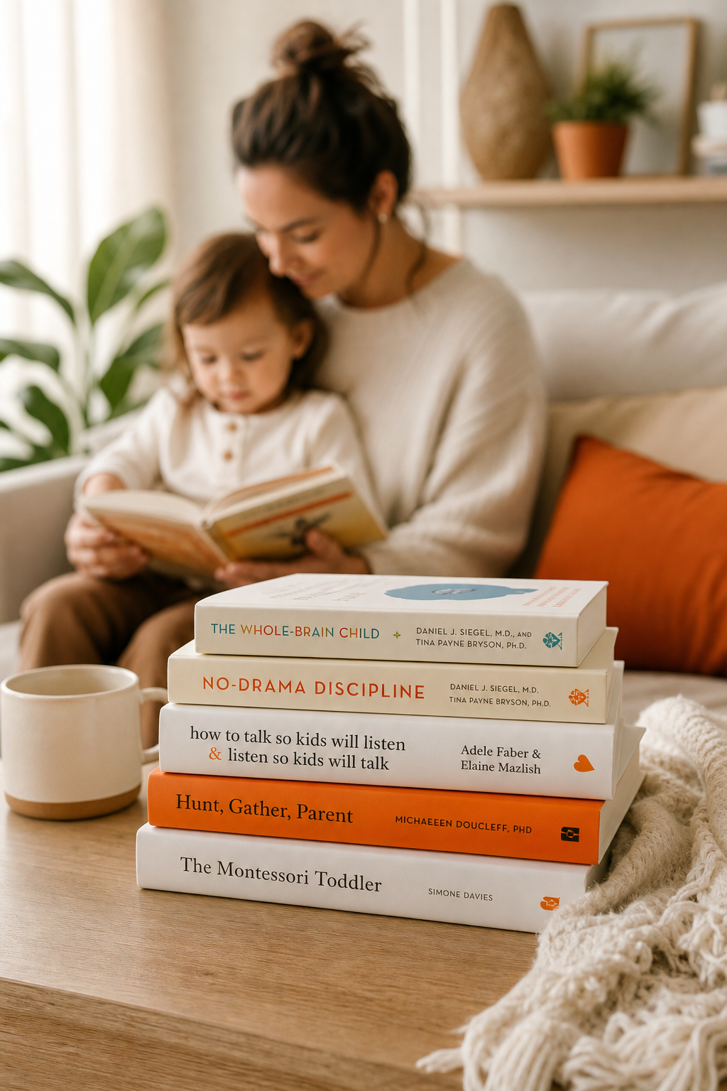 A photorealistic image related to gentle-parenting-books. Alt: gentle-parenting-books