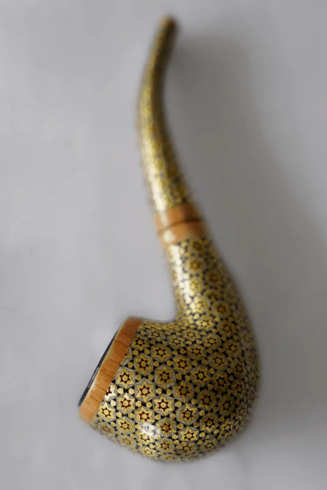 Handcrafted Khatam Pipe: visual reference for 2. Handcrafted Khatam Pipe – Functional Art for Collectors
