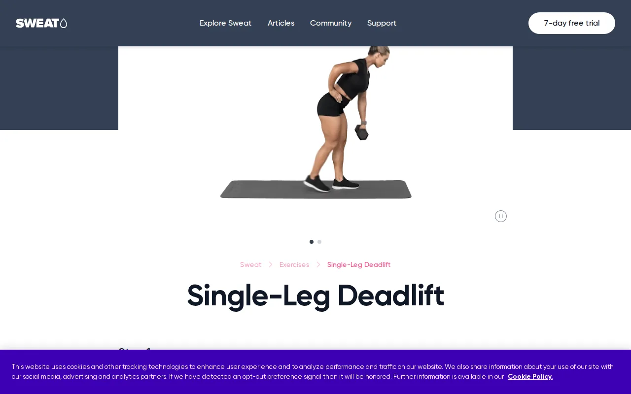 Screenshot of the Single-Leg Deadlift website