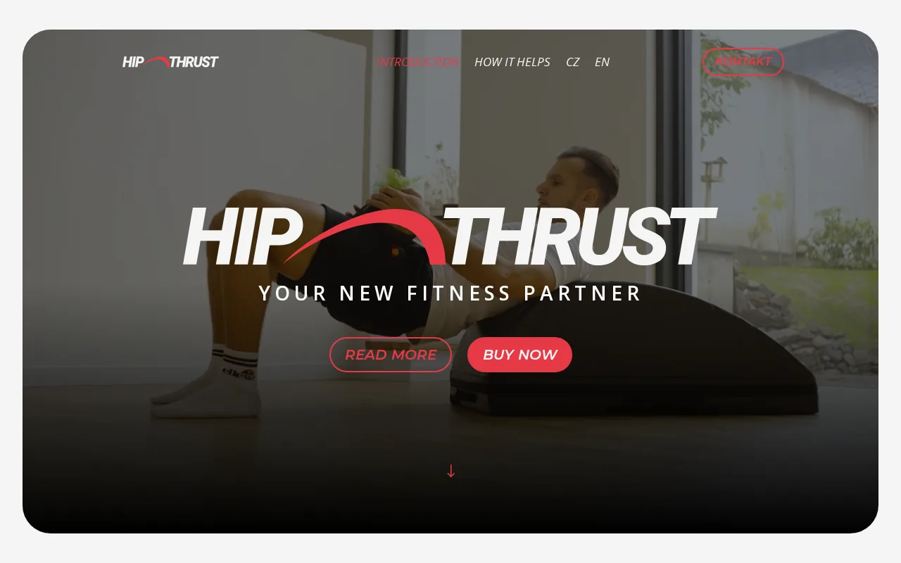Screenshot of the Hip Thrust website