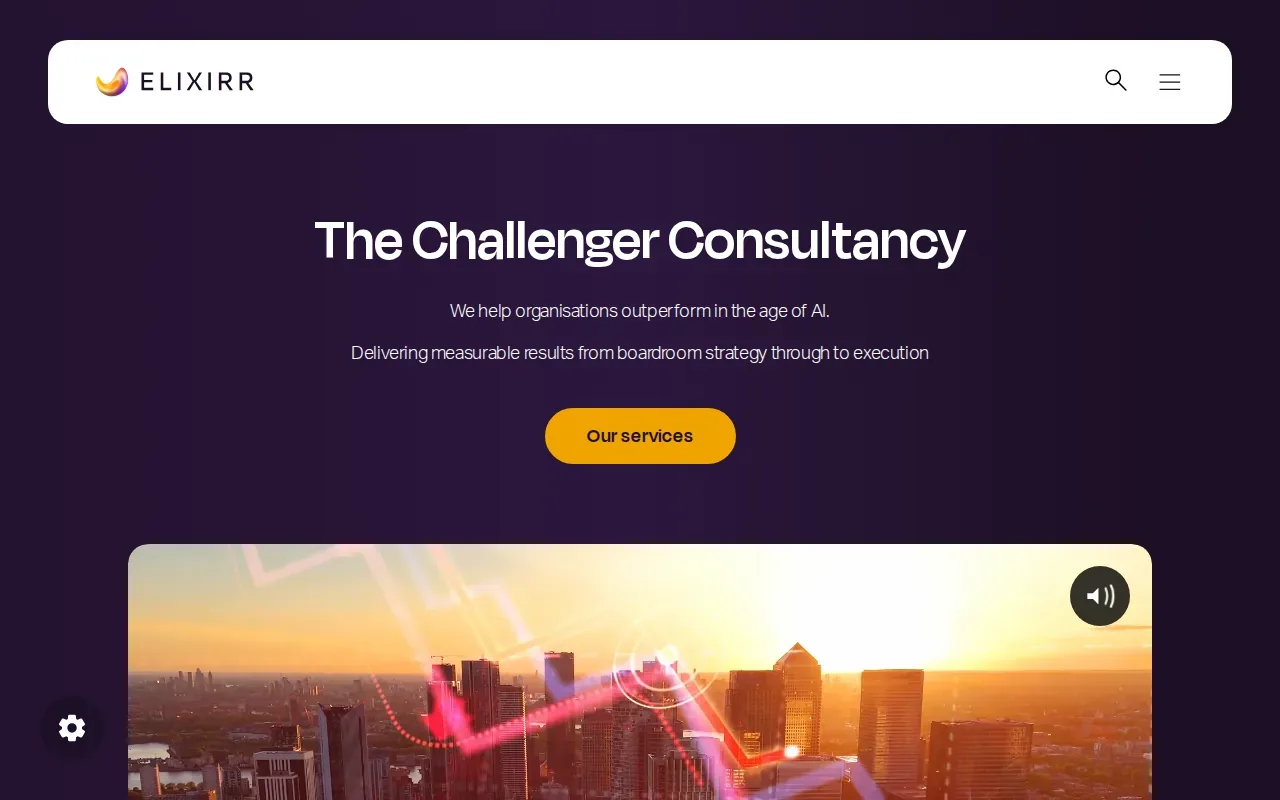 Screenshot of the Elixirr website