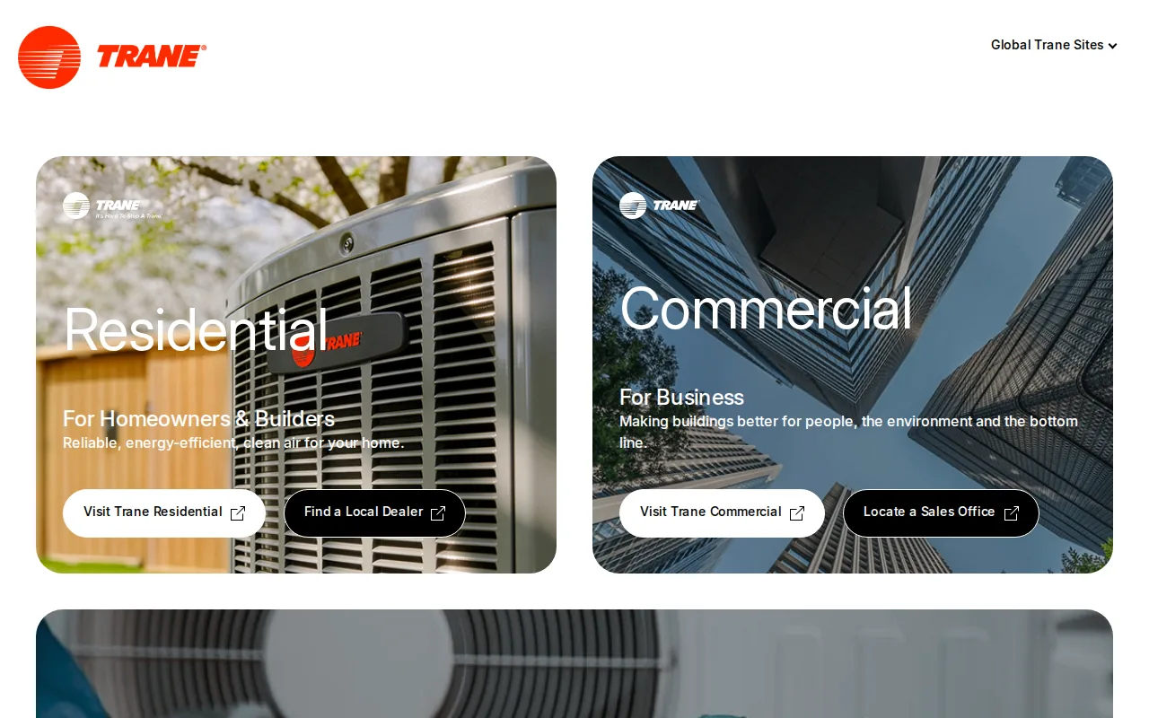 Trane: visual reference for 3. Trane, Premium Efficiency and Comfort Controls