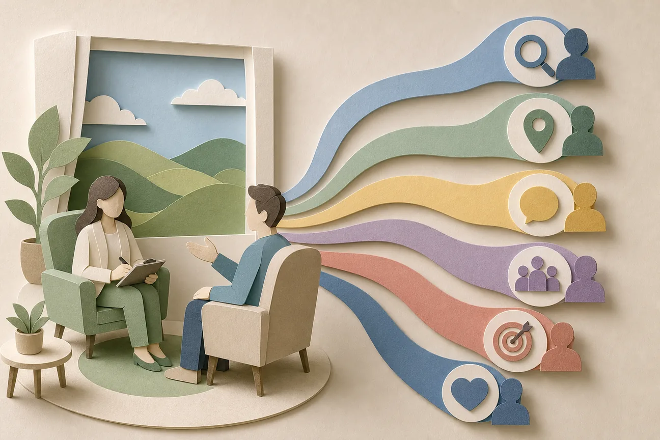 Papercraft illustration of Best Google Ads for Therapists: 6 Options