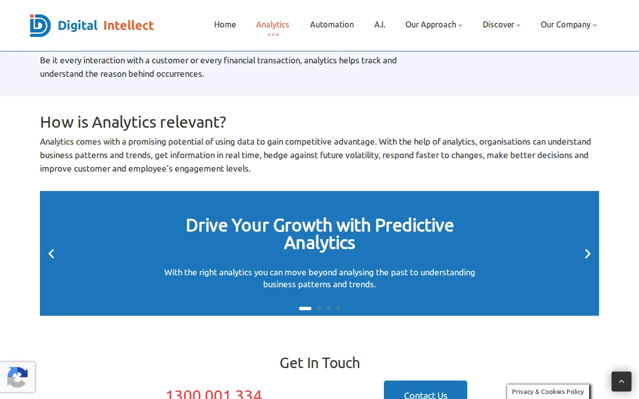 Screenshot of the Digital Intellect website