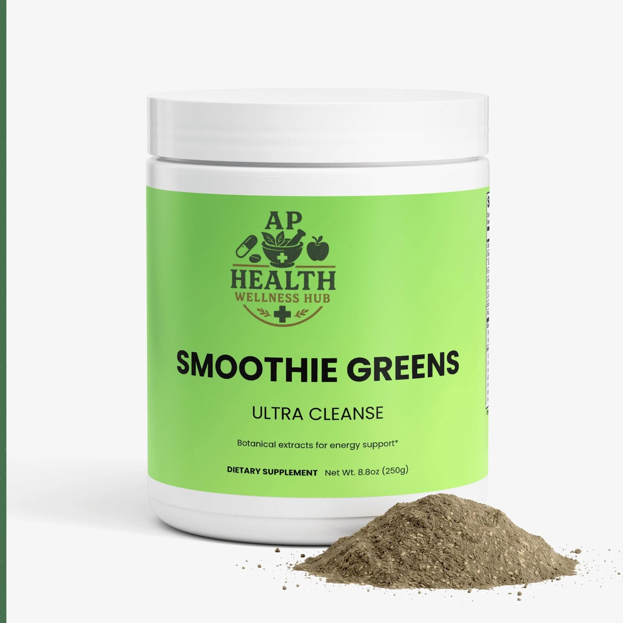 Greens smoothie ingredient swaps with leafy greens, fruit, avocado, and seeds.