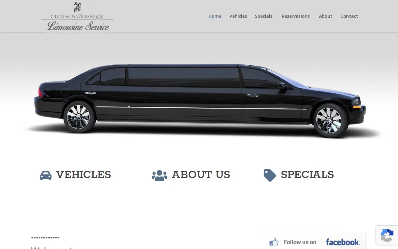 Screenshot of the White Knight Limousine website