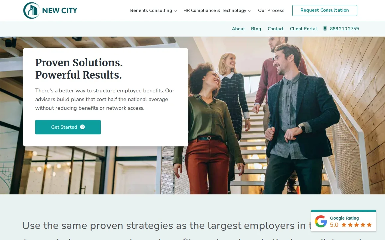 Screenshot of the New City Insurance: Health website