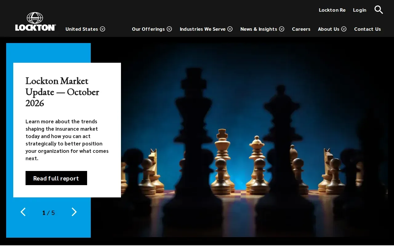 Screenshot of the Lockton website