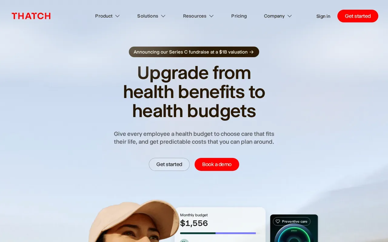 Screenshot of the Thatch website