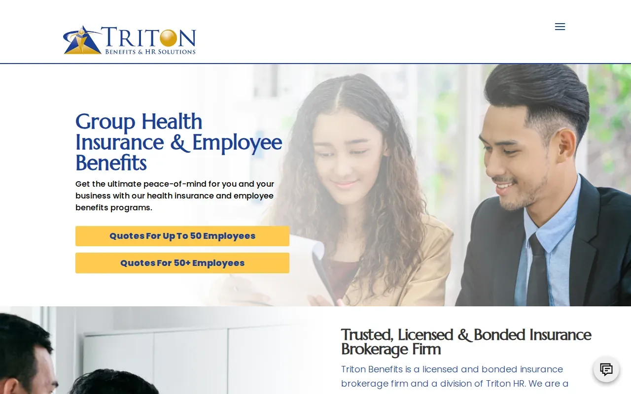 Screenshot of the TritonHR website